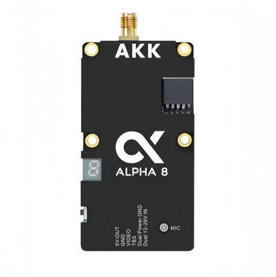 AKK 8W VTX Alpha8 Transmissor de vídeo sem fio 80CH 5.8G 8W 5W 3W 1W Suporte de energia Smart Audio
