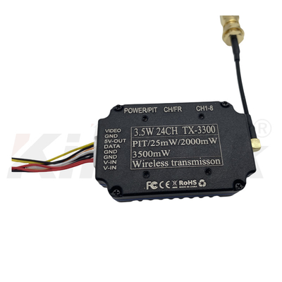 3.3Ghz 3.5W FPV Transmissor e Receptor de Vídeo Análogo 24CH Vídeo sem fio de longo alcance TX VRX