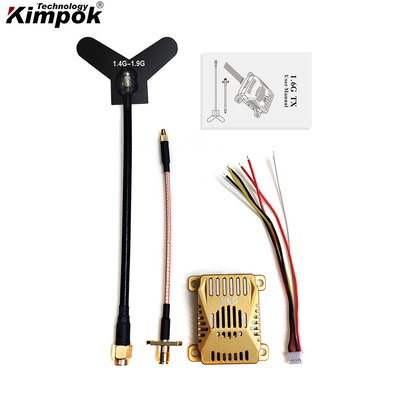1.6G 3W Transmissor de vídeo UAV analógico 16CH 1.6Ghz FPV VTX Transmissão de vídeo e áudio para drone