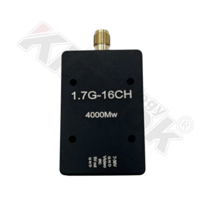 Transmissor de Vídeo Analógico FPV de 1,7 GHz 4W com VTX sem Fio de Longo Alcance para TX de Vídeo UAV
