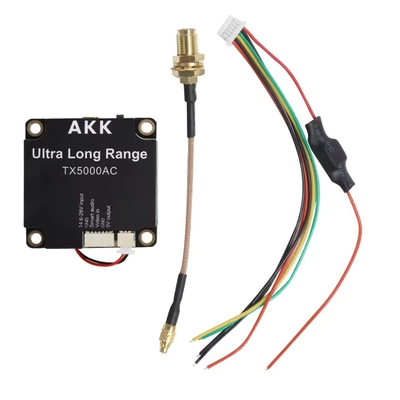 Transmissor de vídeo de UAV AKK 5W FPV VTX 96CH Transmissor de vídeo de suporte de ligação de vídeo de áudio inteligente